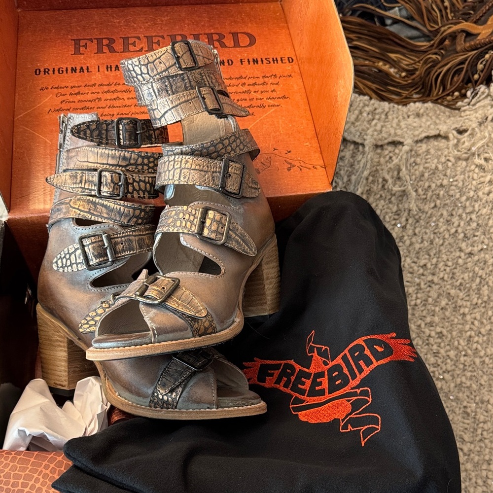 Freebird Women's Multi-Buckle Bond Sandal Booties Heels